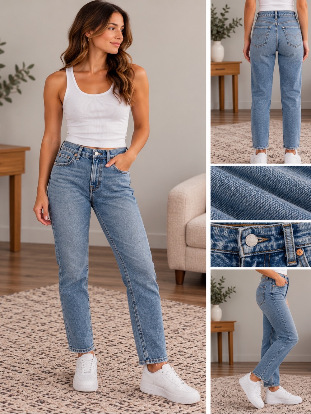 Dynamite Light Wash Straight Leg Jeans